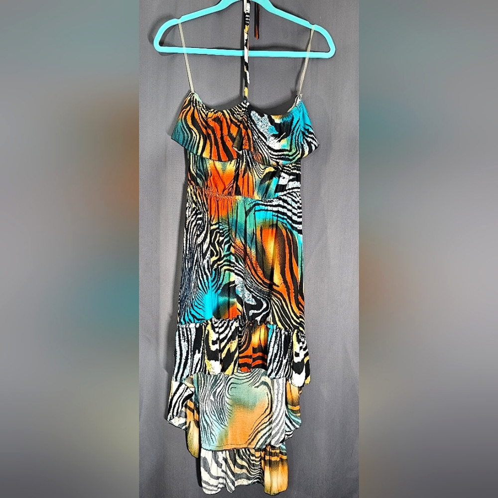 NWT X-Large Rain Forest Cafe Sun Dress Beautiful Summer Strapless XL Zebra I32